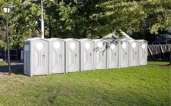 Clean portable restroom rental setup