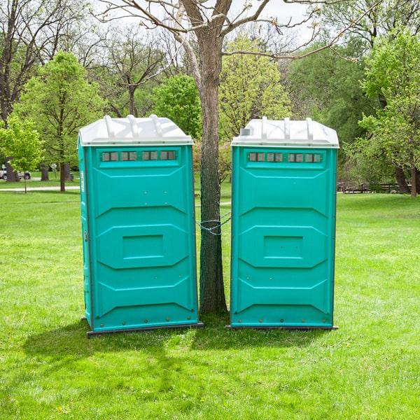 Clean portable restroom rental setup